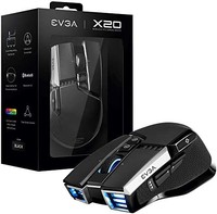 EVGA X20 游戏鼠标,无线,黑色,可定制,16,000 DPI,5 个配置文件,10 个按钮,人体工学903-T1-20BK-K3