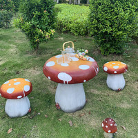 柒夏 可爱蘑菇桌椅 一张桌子+两把椅子