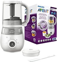 PHILIPS 飞利浦 Avent 4合1婴儿食品机 SCF883/01，可蒸制和搅拌，4餐，白色