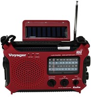Kaito KA500RED 5 路供电应急 AM/FM/SW 天气警报收音机,红色