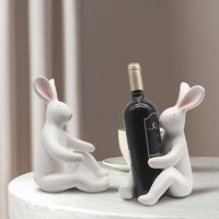 柒夏 创意可爱兔子红酒架 兔子酒托
