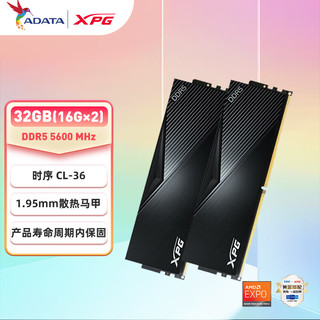 威刚（ADATA）32GB(16GX2)套装 DDR5 5600 台式机内存条 XPG威龙-LANCER（黑色）
