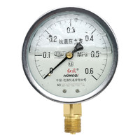 红旗 耐震压力表YTN-100 径向抗震压力表充油压力表水压表气压表油压表0-0.6Mpa