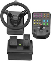 logitech 羅技 Saitek Farm Sim 控制器，農業模擬器套裝，包括方向盤、控制臺、油門和制動踏板PC/Mac