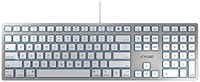 CHERRY 樱桃 KC 6000 SLIM FOR MAC，美式布局，QWERTY 键盘，有线键盘，Mac 布局，剪刀式机构，超扁平设计，白银