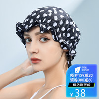 OMOM 泳帽女布帽不勒头长发专用印花护耳成人时尚可爱韩国女大码布料游泳帽