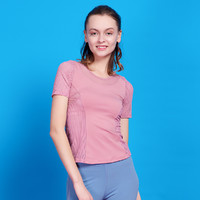 PIERYOGA 皮尔瑜伽 女款运动T恤 网眼透气运动短袖 跑步健身速干T恤