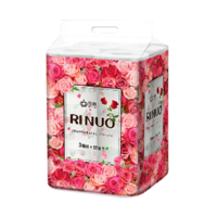 Rinuo 日诺 日本进口玫瑰花香卫生纸溶水速溶厕纸有芯卷纸水溶印花卷筒纸1提