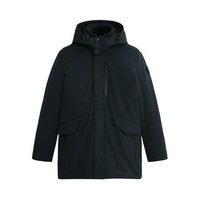 Woolrich 男士Barrow Mac Soft S 防风防水鸭绒可拆卸风帽藏蓝色羽绒服