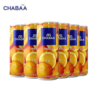 CHABAA 芭提娅 泰国原装 罐装 橙子汁6听230ml 多款可选