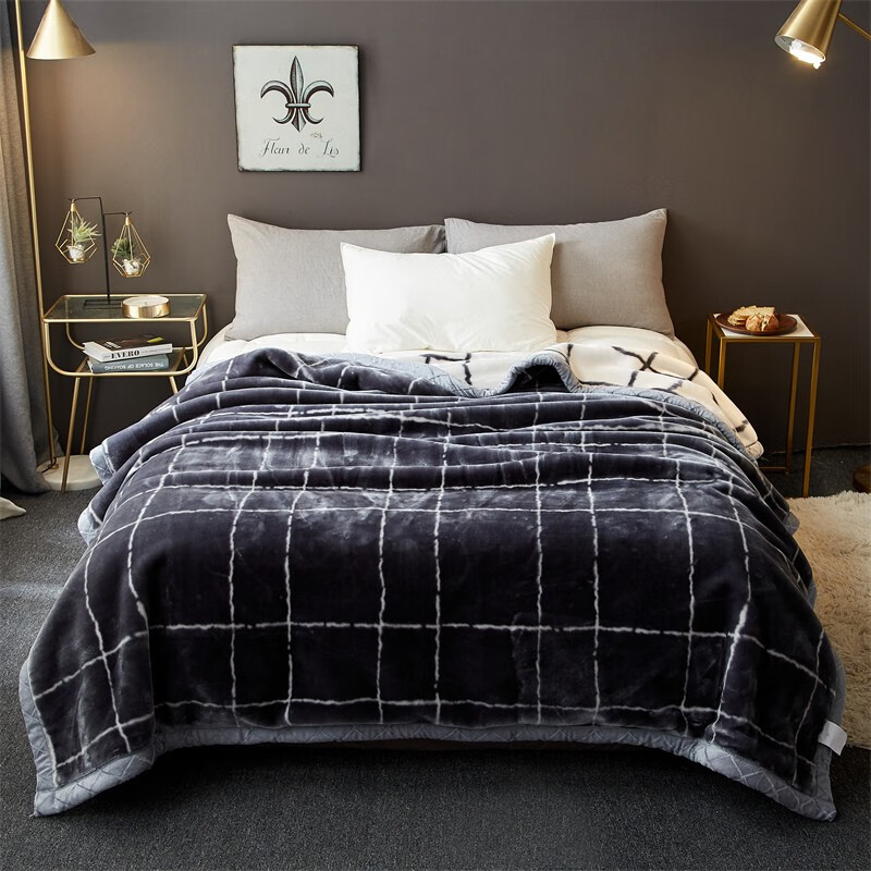 GRACE 洁丽雅 拉舍尔毛毯被子 英伦绅士 180*220cm 约6斤