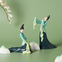 Yazun 雅尊 青绿舞者 中式装饰摆件五件套