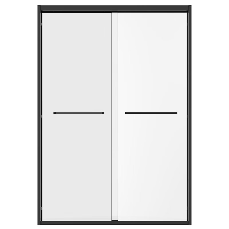 大白淋浴房如意系列一字型不锈钢一固一移-雅黑1.60-1.69*1.9m 一固一移雅黑-1.40-1.49*1.9m