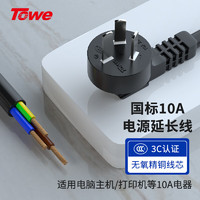 同为 （TOWE） 三芯自接线裸尾线三芯国标10A插头带线连接线纯铜芯电源线 3*1.0平方 3米TW-F-10G10 3M