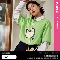 ROARINGWILD PONPOM系列 女士圆领短袖T恤 ORW221424-GN 草绿色 XL