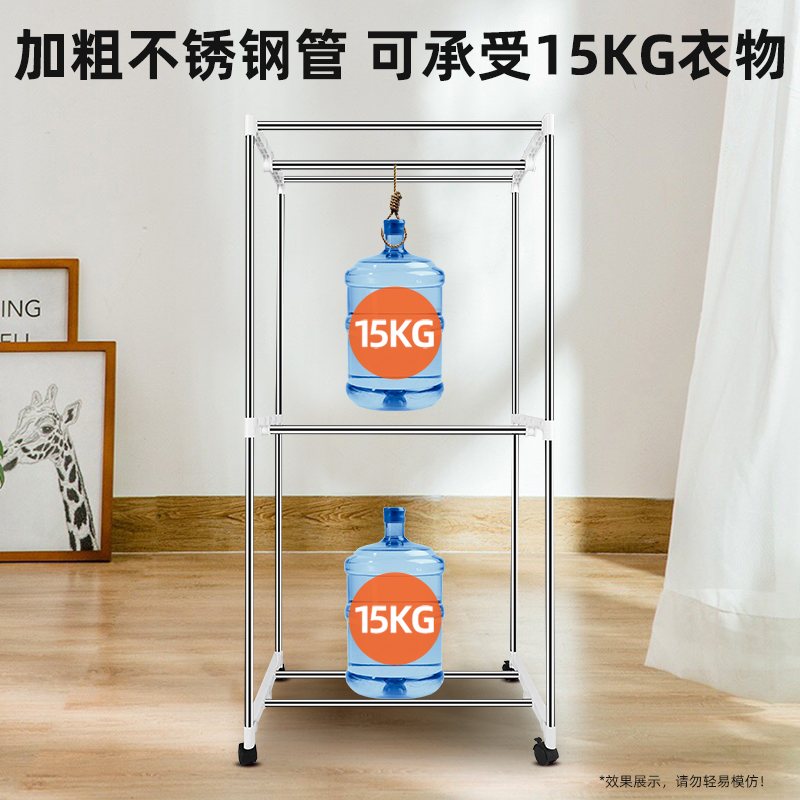 AUX奥克斯烘干机家用干衣机家庭婴儿宝宝烤衣服风干柜小型烘干器新款 海绿18根加粗不锈钢管+脚轮