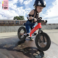 可可乐园 德国平衡车儿童滑步无脚踏自行车2-6岁升级减震款 竞速赛道红