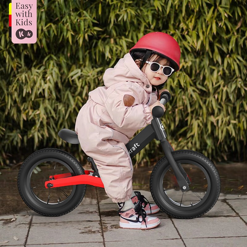 可可乐园 kk平衡车儿童滑步无脚踏自行车2-6岁升级减震款 竞赛炫酷黑