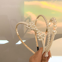 白色珍珠发箍女复古法式超仙细发捆韩国气质简约头箍发卡头饰发饰
