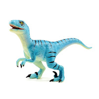 RECUR软胶恐龙玩具男孩仿真橡胶模型小腕龙翼龙侏罗纪马门溪龙 迅猛龙幼龙-蓝色（白垩纪晚期，食肉恐龙）