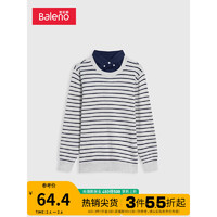 班尼路（Baleno） 针织衫男潮流时尚假两件棉质休闲翻领套头条纹长袖毛衣 33E S XXL 33E