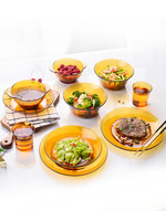 DURALEX 多莱斯 法国进口钢化玻璃碗盘沙拉餐碗双人欧式餐具10件套