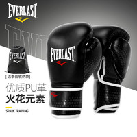 EVERLAST 艾华朗 拳击手套男女训练火花系列散打泰拳格斗专业自由搏击打沙袋拳套艾华朗P00002093 黑色 12oz