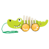 Hape 拖拉鱷魚益智兒童玩具拖拉玩具全身搖擺年齡段1歲以上兒童寶寶木制益智學步手拉玩具男孩女孩玩具