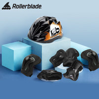 ROLLERBLADE 罗勒布雷德 儿童护具套装轮滑鞋头盔护膝护肘7件套溜冰护具黑橙小码（3-6岁）