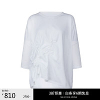 Yohji Yamamoto 山本耀司 女士百褶设计简约纯色T恤YQ-T10-673 1 S