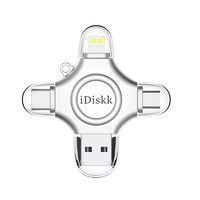 iDiskk U018 旗舰版 USB3.0 U盘 银色 32GB micro-USB/Type-C/苹果lightning接口