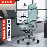 okamura奥卡姆拉座椅contessa 2代人体工程学椅电脑椅办公椅冈村老板椅 白框灰绿色FPG6 椅子+腰垫+大头枕