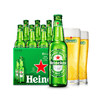 Heineken 喜力 啤酒 瓶装330ml*9瓶 含2杯子组合 整箱装全麦酿造