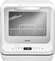 Bomann TSG 5701 迷你洗碗机,带或不带水连接,5 个程序,5 升水箱和内部照明,2 个喷雾级别,白色