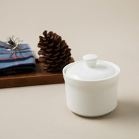 SKYTOP 斯凯绨 陶瓷碗带盖骨瓷炖盅单人份纯白300ml