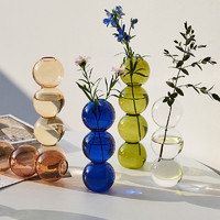 BOMAROLAN 堡瑪羅蘭 北歐ins風鮮花玻璃花瓶擺件透明簡約客廳插花網紅高級感輕奢小眾