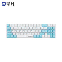 攀升 MPK30 机械键盘 78键全键无冲 游戏办公电脑笔记本有线键盘 PBT键帽 蓝白配色 白光 红轴