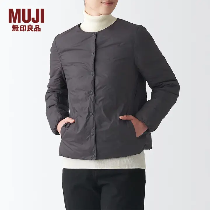 MUJI 無印良品 无印良品 MUJI 女式 轻量羽绒便携式 夹克衫 BDC07C1A 深灰色 S