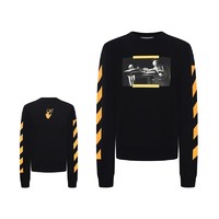 OFF-WHITE OFF WHITE 男士黑色棉质卡拉瓦乔油画印花圆领套头卫衣 OMBA025F21FLE0091084 M码 175/84A