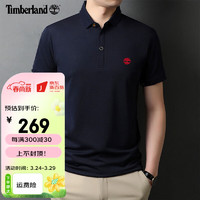 Timberland POLO衫男士短袖夏季新款戶外運動休閑半袖透氣藏青色T恤 A2EPM433 M/175