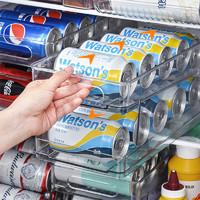 冰箱饮料收纳盒神器双层储存食品级啤酒可乐易拉罐厨房整理抽屉式