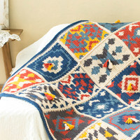 趣织社印第安几何纹样毯子diy手工制作礼物编织材料钩针毛线团