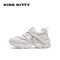 Kiss Kitty KISSKITTY鞋子女ins潮2023春新款厚底老爹鞋白色增高休闲运动鞋