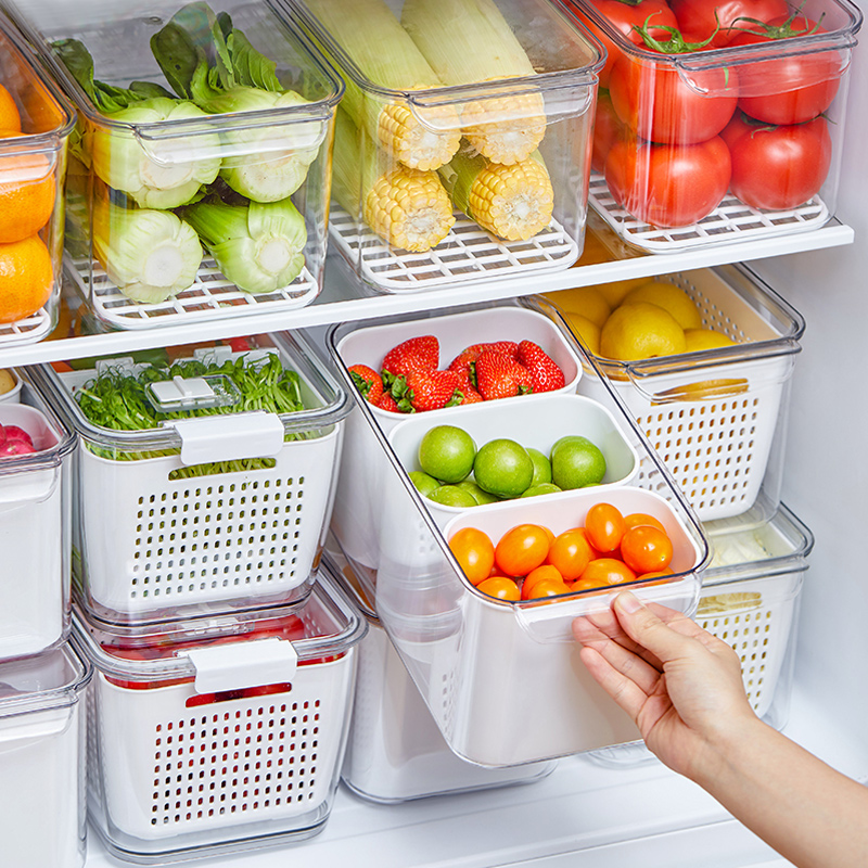 日本冰箱冷冻收纳盒食品级蔬菜沥水保鲜盒鸡蛋整理盒水果收纳神器