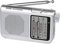 Kenko 便携收音机 KR-015AWFSWST 收纳包套装 宽版FM/短波适用 5号干电池驱动 银色