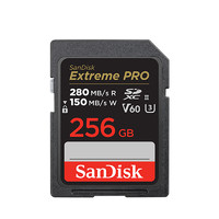 PLUS会员：SanDisk 闪迪 Extreme PRO SD存储卡 256GB（UHS-II、V60、U3）