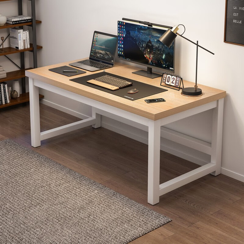 KERZY 可芝 书桌家用办公桌简约现代电脑桌台式桌子卧室学习长条桌电竞工作台 120cm黑橡木色