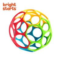 Bright Starts 美国正版奥波球Oball经典婴儿宝宝手抓球曼哈顿牙胶玩具 奥波小号软球-亮彩色