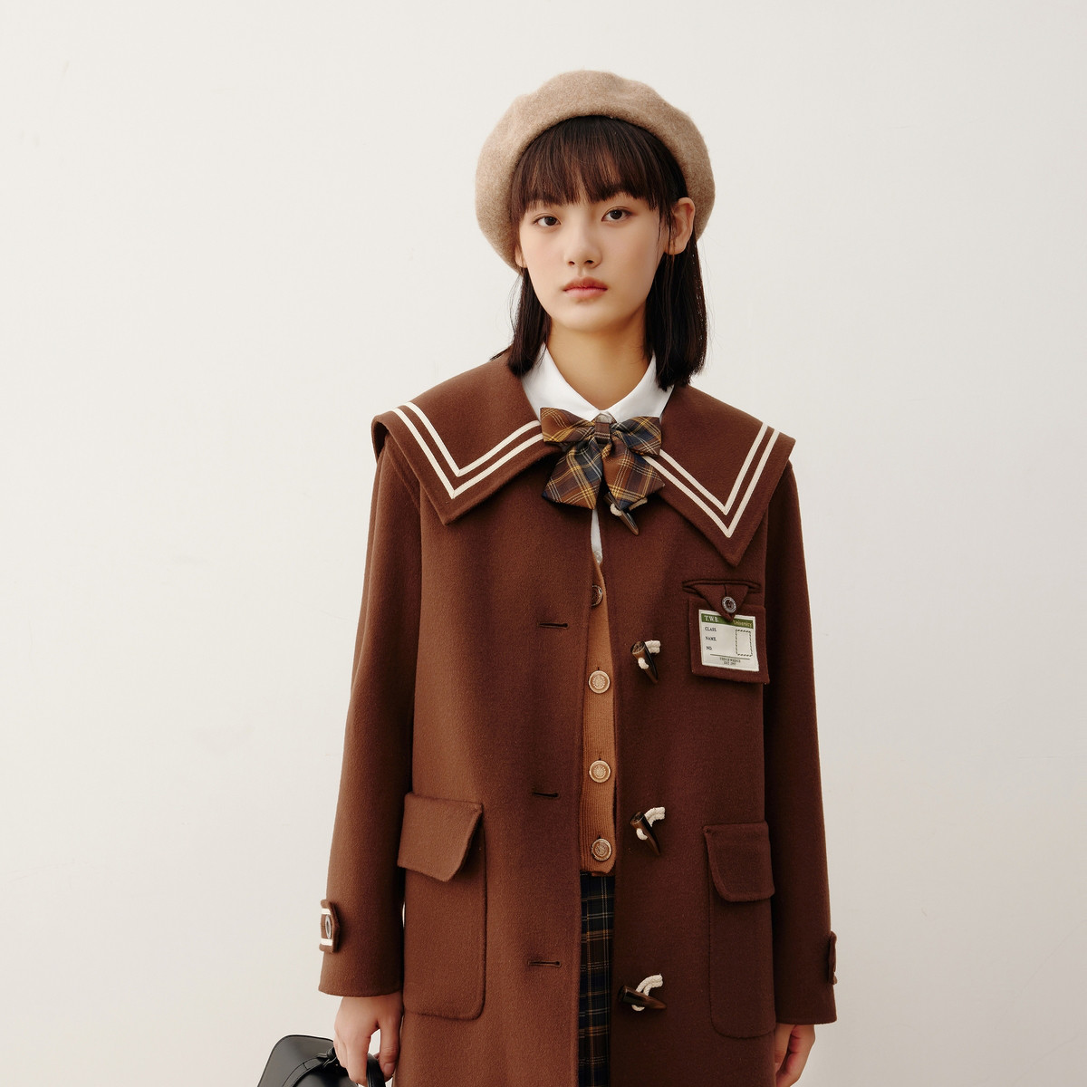 TEENIE WEENIE 女士牛角扣羊毛大衣 TTJW218903N