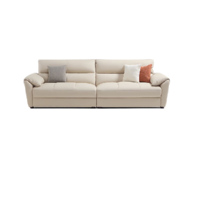 LINSY 林氏家居 真皮沙发客厅头层牛皮欧式沙发小户型皮艺现代轻奢新款沙发PS061 柔沙|2.82m